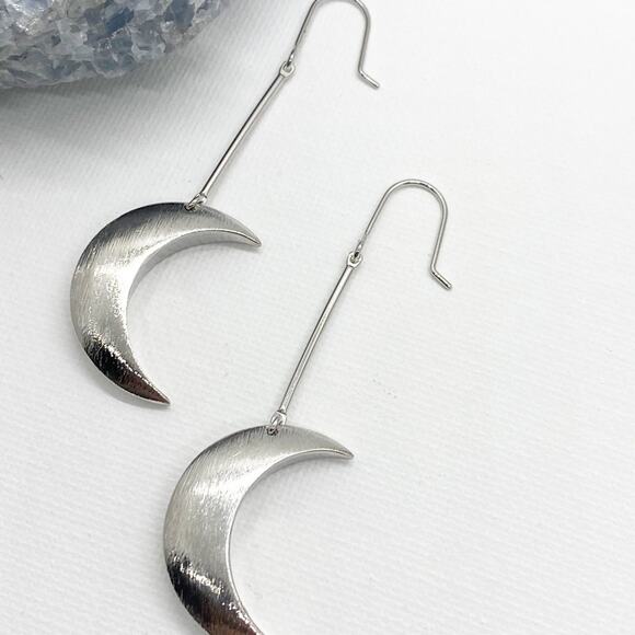 NEW Simple Nights Crescent Moon Dangle Earrings - Picture 10 of 14
